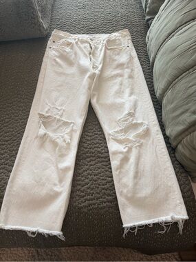 AGOLDE - 90s ripped mid rise relaxed straight leg
